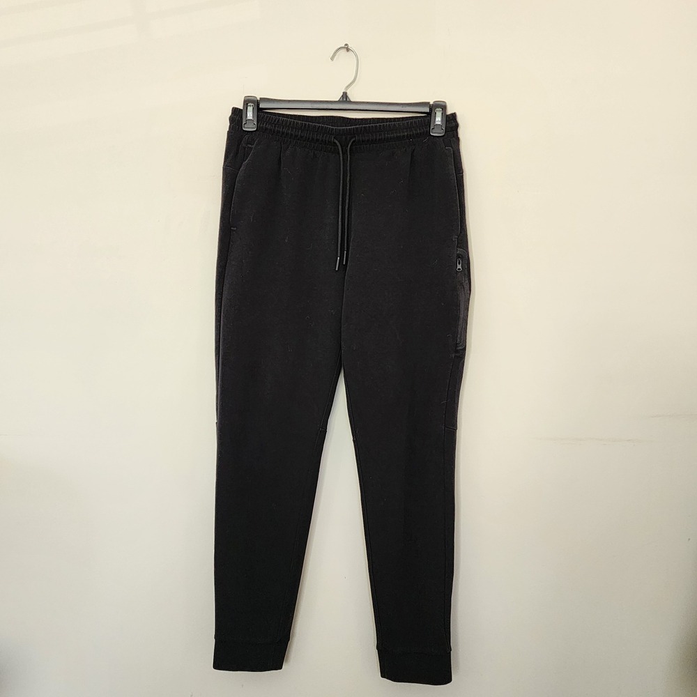 Old Navy Active Dynamic Fleece Joggers Mens Medium Black Zipper Pocket Jogger